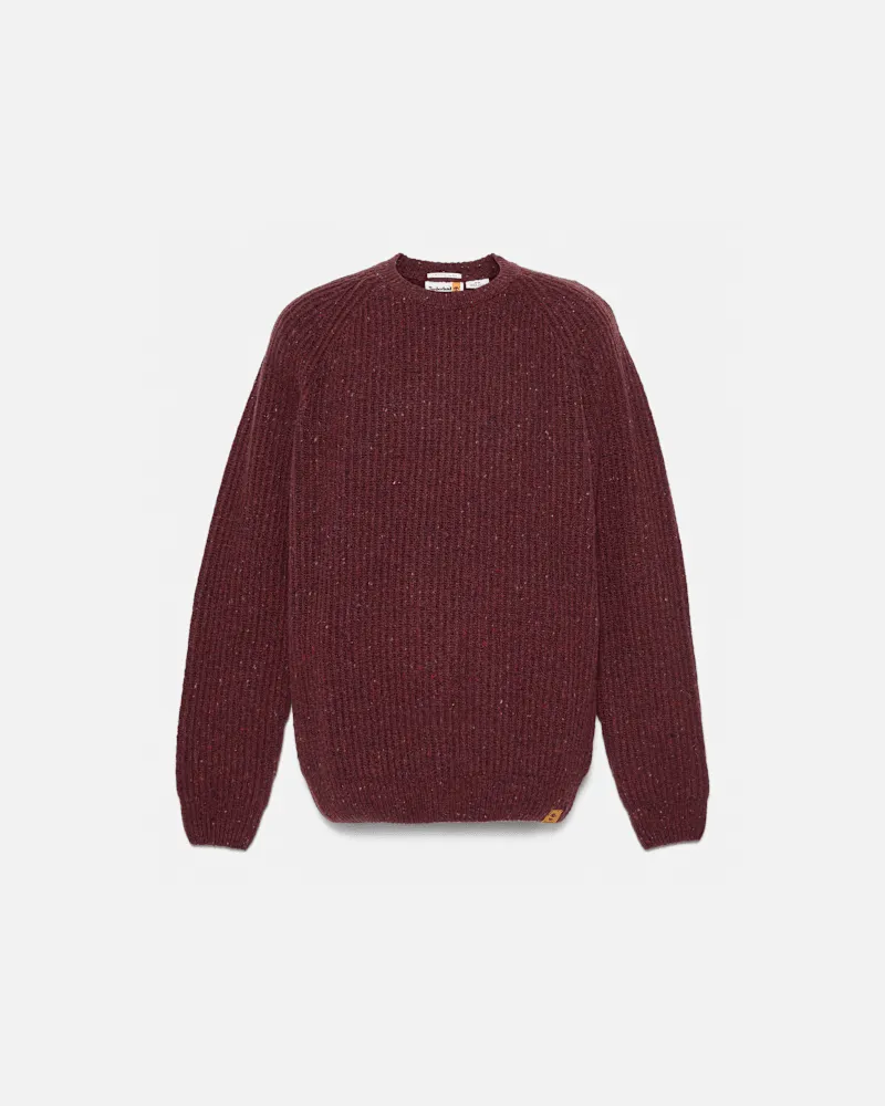 Timberland Rundhalspullover aus dickem Garn für Herren in Burgunderrot, Herren, Burgunderrot, Größe Burgunderrot