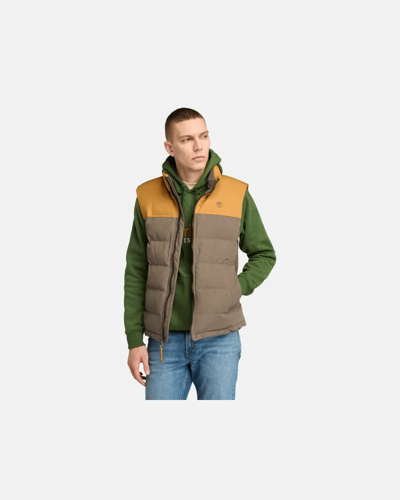 Timberland Strapazierfähige, wasserabweisende Welch Mountain Steppweste für Herren in Gelb/Braun, Herren, Gelb, Größe Gelb