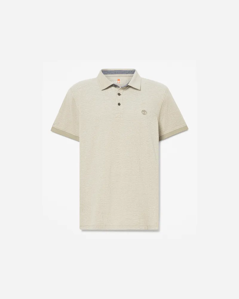 Timberland Kurzärmeliges Baboosic Brook Oxford-Polohemd für Herren in Beige, Herren, Beige, Größe Beige