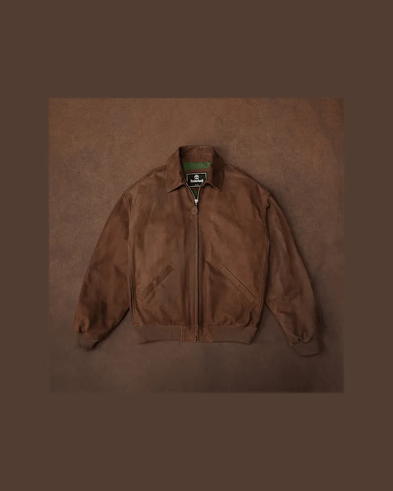 Timberland Limitierte Neuauflage Leder-Bomberjacke in Braun, Braun, Größe Braun