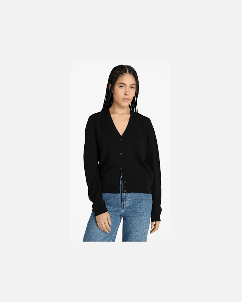 Timberland Timberland Cardigan aus Merinowolle für Damen in Schwarz, Damen, Schwarz, Größe Schwarz