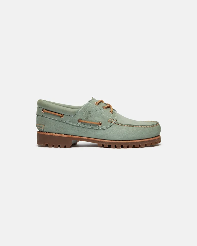 Timberland Handgenähter Timberland Authentic 3-Eye Lug Bootsschuh in Grün, Grün, Größe Grün