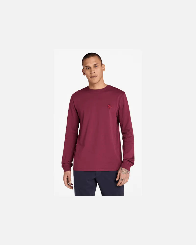 Timberland Dunstan River Langarm-T-Shirt für Herren in Burgunderrot, Herren, Burgunderrot, Größe Burgunderrot