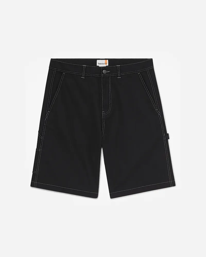 Timberland All Gender Carpenter-Shorts aus gewaschenem Duck-Canvas in Schwarz, Schwarz, Größe Schwarz