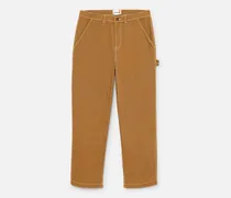 All Gender Carpenter-Hose in Washed-Optik aus Enten-Canvas in Gelb, Gelb, Größe