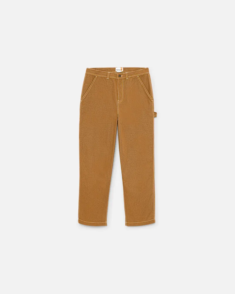 Timberland All Gender Carpenter-Hose in Washed-Optik aus Enten-Canvas in Gelb, Gelb, Größe Gelb