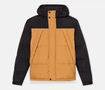 Strapazierfähige, wasserabweisende Steppjacke für Herren in Schwarz/Gelb, Herren, Schwarz, Größe