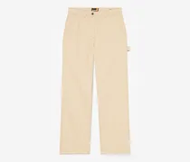 Gerade Hose aus Canvas für Damen in Beige, Damen, Beige, Größe