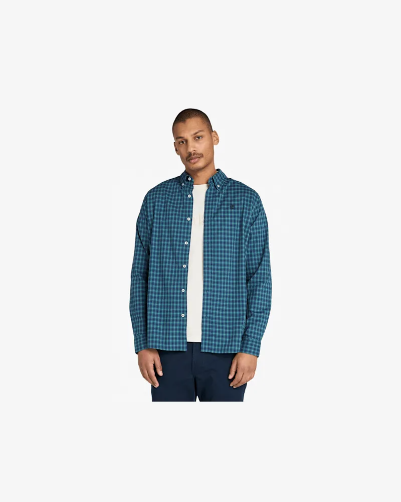 Timberland Vichykarohemd aus Stretch-Popeline für Herren in Dunkelblau, Herren, Blau, Größe Blau
