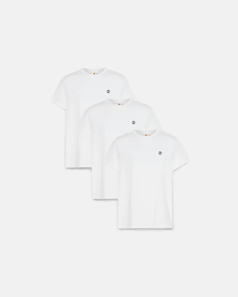 Timberland Dunstan River T-Shirt im 3er-Pack für Herren in Weiß, Herren, Weiß, Größe Weiß