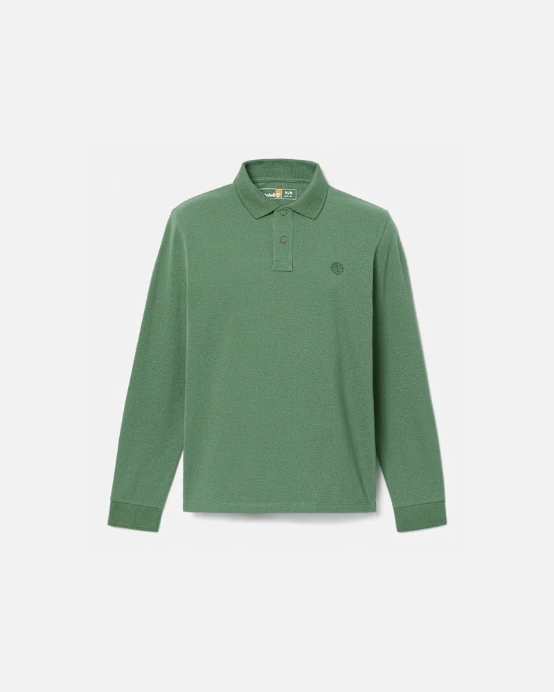 Timberland Oyster River Langarm-Polohemd in Slim-Fit für Herren in Grün, Herren, Grün, Größe Grün