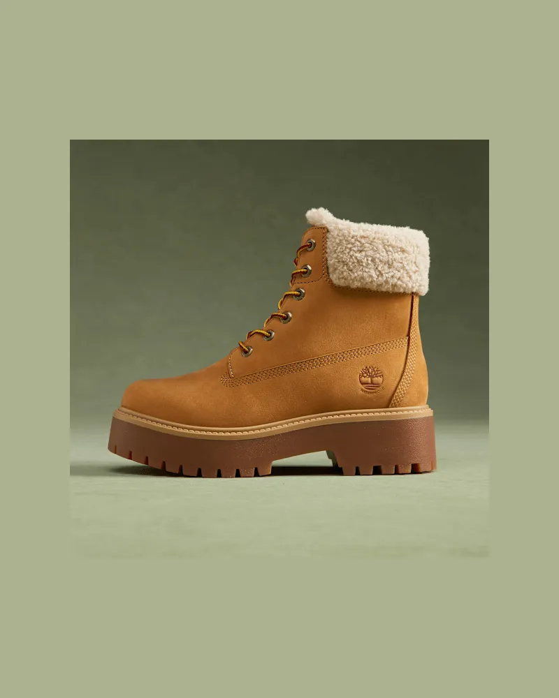 Timberland Wasserdichter Stone Street Boot mit Plateausohle und warmem Futter für Damen in Gelb, Damen, Gelb, Größe Gelb