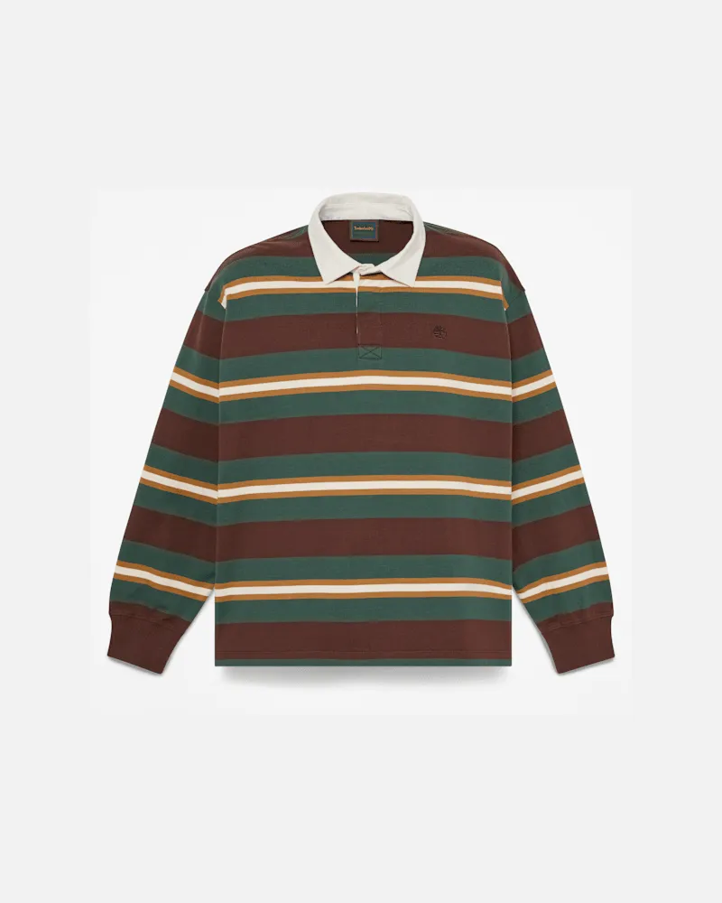 Timberland Langärmeliges Rugby-Polohemd für Herren in Dunkelbraun, Herren, Braun, Größe Braun