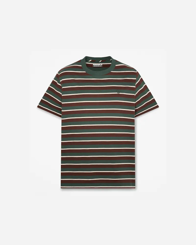 Timberland Gestreiftes Kurzarm-T-Shirt für Herren in Dunkelgrün, Herren, Grün, Größe Grün