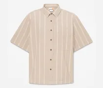 All Gender Leichtes Button-down-Hemd in Grau/Beige, Beige, Größe