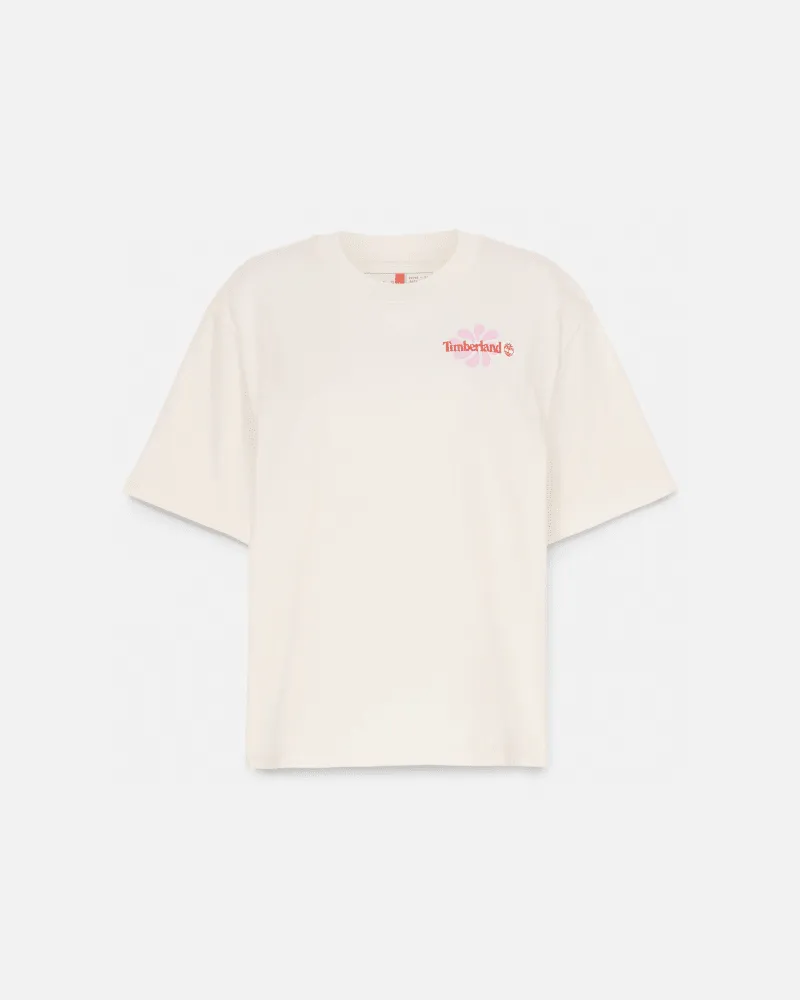 Timberland Kurzarm-T-Shirt mit Grafik für Damen in Weiß, Damen, Weiß, Größe Weiß