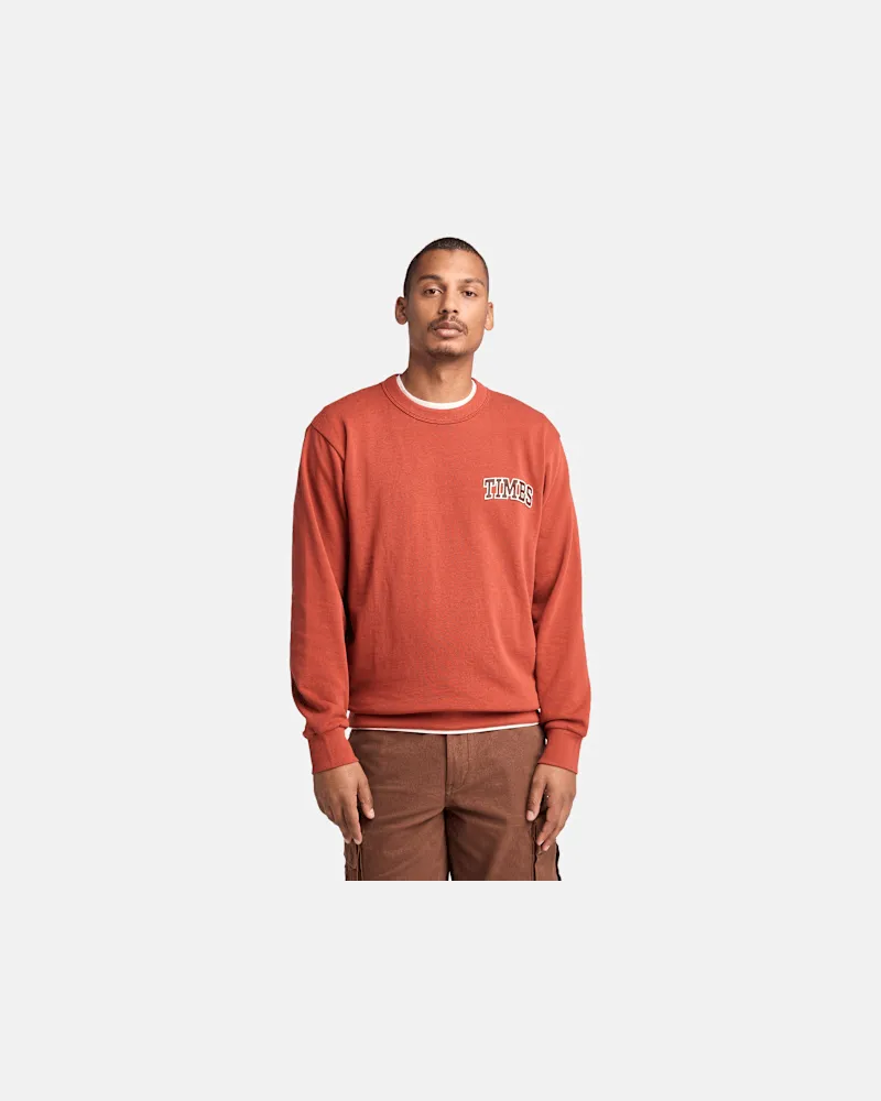Timberland Grafisches TIMBS Sweatshirt mit Rundhalsausschnitt für Herren in Rot, Herren, Rot, Größe Rot