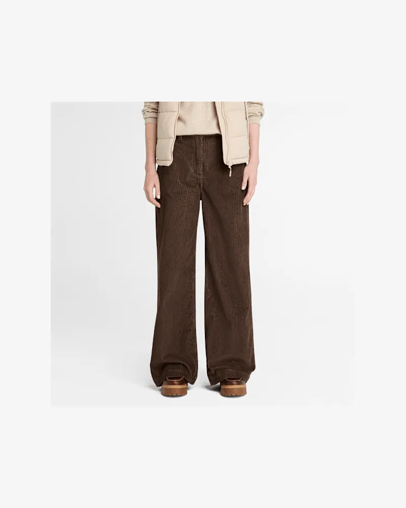 Timberland Gewaschene Cordhose mit weitem Bein für Damen in Braun, Damen, Braun, Größe Braun