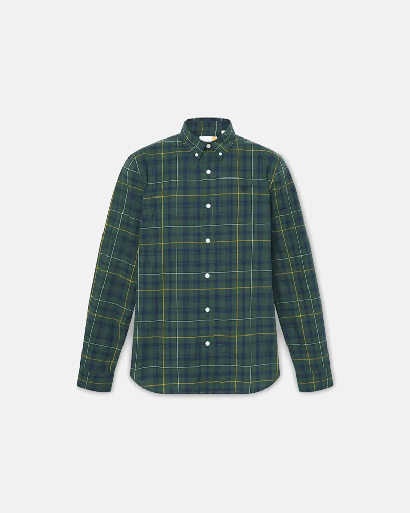 Timberland Karohemd aus Stretch-Popeline für Herren in Dunkelgrün, Herren, Grün, Größe Grün