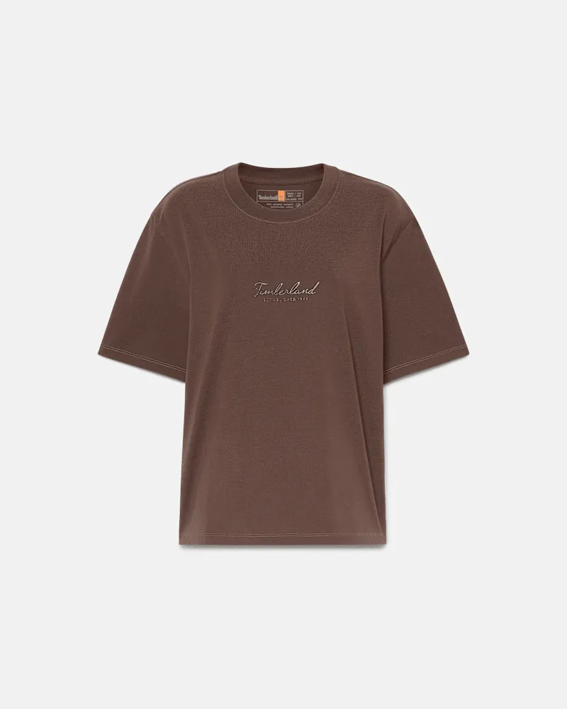 Timberland Lush Comfort Kurzarm-T-Shirt für Damen in Braun, Damen, Braun, Größe Braun