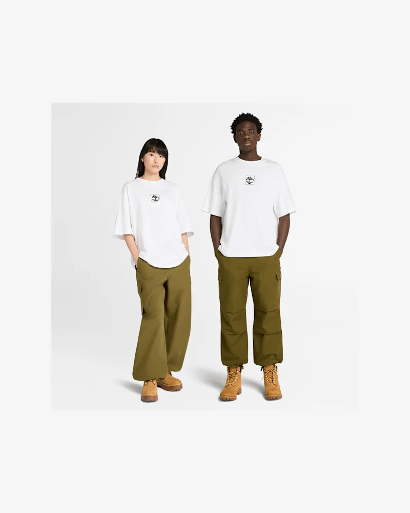 Timberland Building Blocks T-Shirt mit kurzen Ärmeln und Grafik in Weiß, Weiß, Größe Weiß