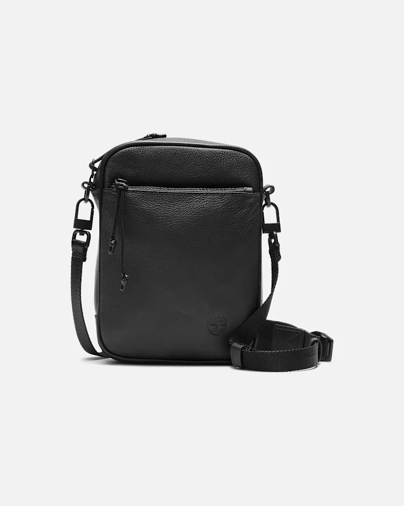 Timberland Tuckerman Umhängetasche aus Leder in Schwarz, Schwarz Schwarz