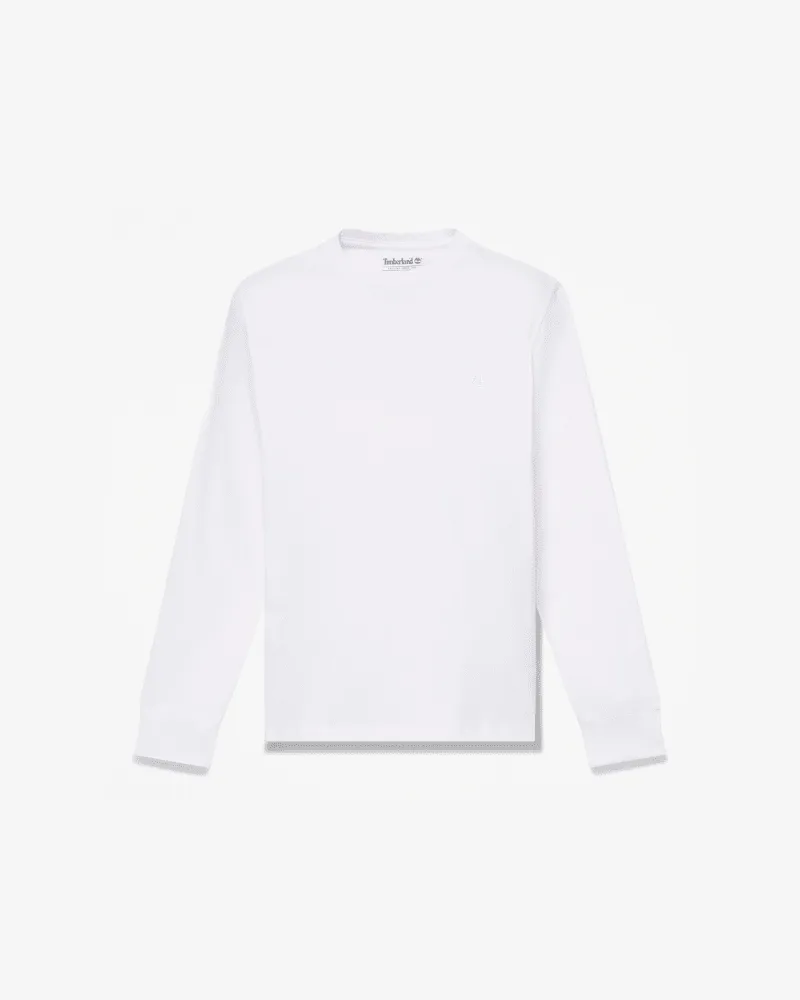 Timberland Dunstan River Langarmshirt in schmaler Passform mit Stickerei für Herren in Weiß, Herren, Weiß, Größe Weiß