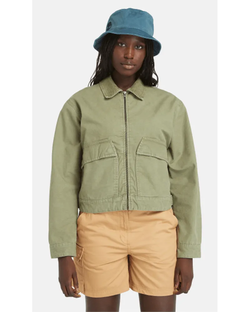 Timberland Strafford Jacke aus gewaschenem Canvas für Damen in , Frau Grün