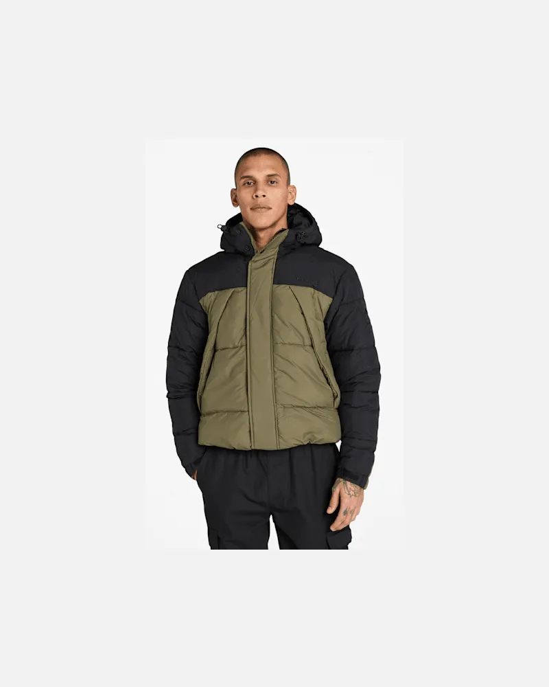 Timberland Strapazierfähige, wasserabweisende Steppjacke für Herren in Schwarz/Dunkelgrün, Herren, Grün, Größe Grün