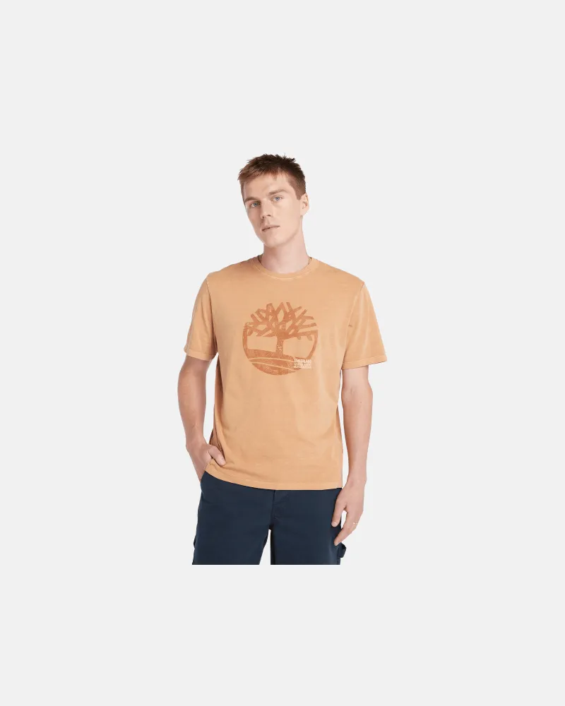 Timberland Stückgefärbtes Merrymack River T-Shirt mit Logo für Herren in Gelb, Herren, Gelb, Größe Gelb