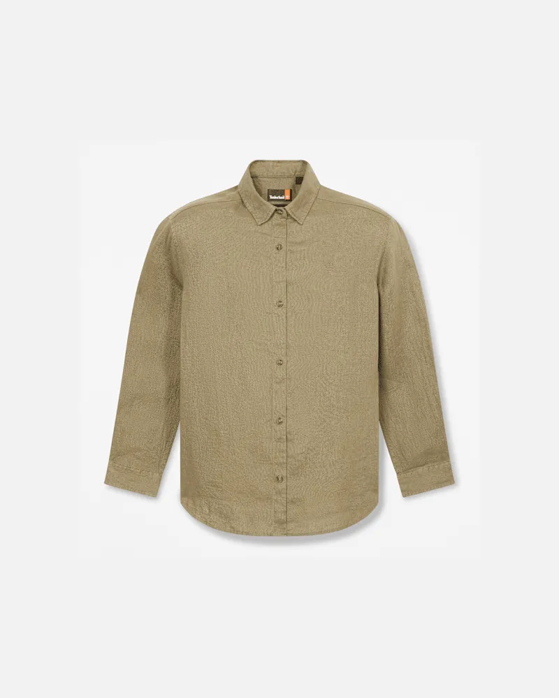 Timberland Langärmeliges Leinenhemd für Damen in Grün, Damen, Grün, Größe Grün