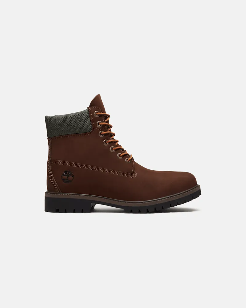Timberland Wasserdichter Timberland Heritage 6-Inch Boot für Herren in Dunkelbraun/Gelb, Herren, Braun, Größe Braun