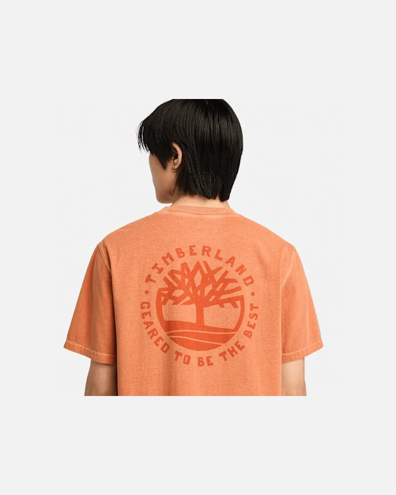 Timberland Merrymack River T-Shirt mit Grafik-Print auf der Rückseite für Herren in , Mann Orange