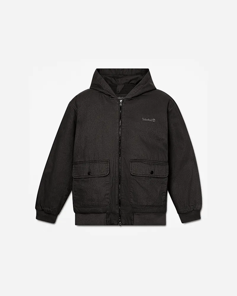 Timberland Isolierte Canvas-Bomberjacke für Herren in Schwarz, Herren, Schwarz, Größe Schwarz