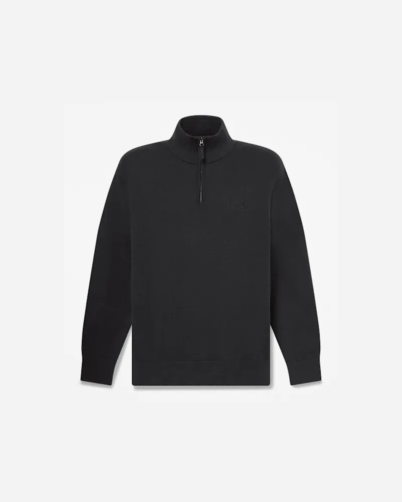 Timberland Williams River Baumwollpullover mit Viertelreißverschluss für Herren in Schwarz, Herren, Schwarz, Größe Schwarz