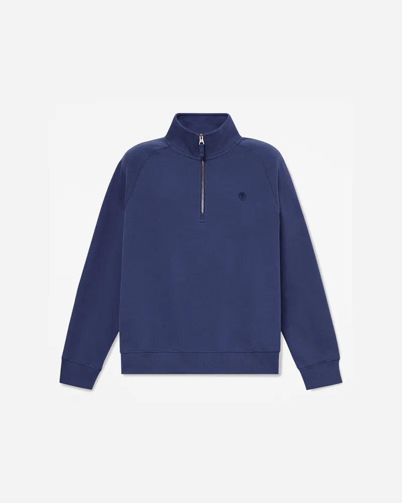 Timberland Exeter River Sweatshirt mit gesticktem Logo und Viertelreißverschluss für Herren in Dunkelblau, Herren, Blau, Größe Blau
