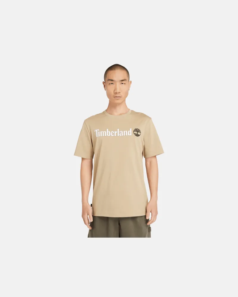 Timberland Kennebec River Linear Logo-T-Shirt für Herren in Beige, Herren, Beige, Größe Beige