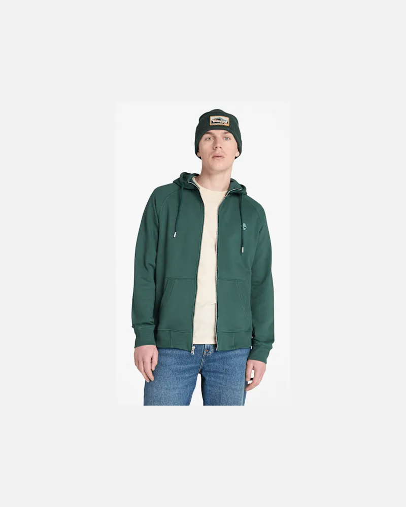 Timberland Exeter River Kapuzenjacke mit gebürsteter Rückseite für Herren in Dunkelgrün, Herren, Grün, Größe Grün