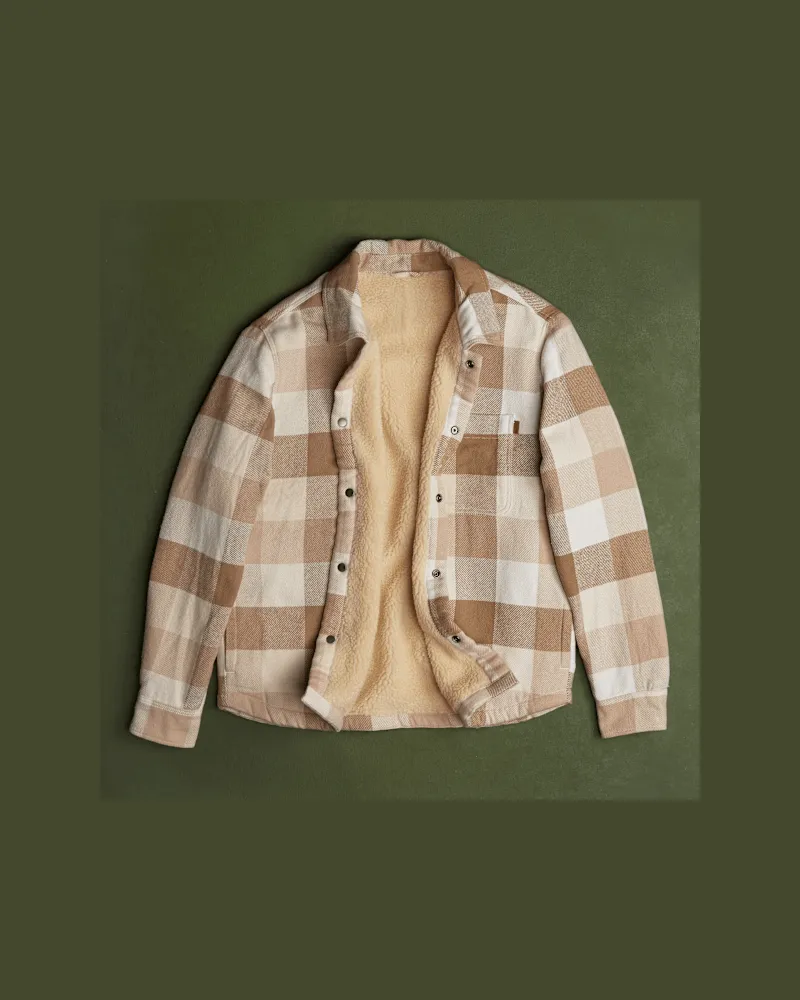 Timberland Hemdjacke mit hochflorigem Futter für Herren in Beige, Herren, Beige, Größe Beige