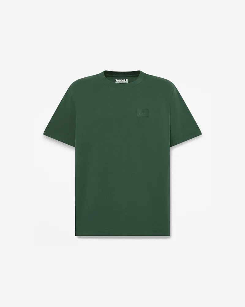 Timberland Kurzarm-T-Shirt mit Silikonaufnäher für Herren in Dunkelgrün, Herren, Grün, Größe Grün