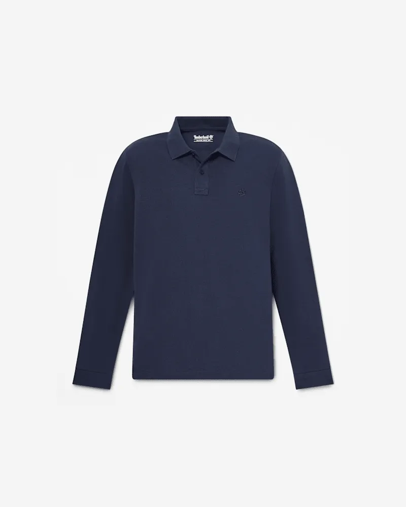 Timberland Oyster River Langarm-Polohemd in regulärer Passform für Herren in Dunkelblau, Herren, Blau, Größe Blau