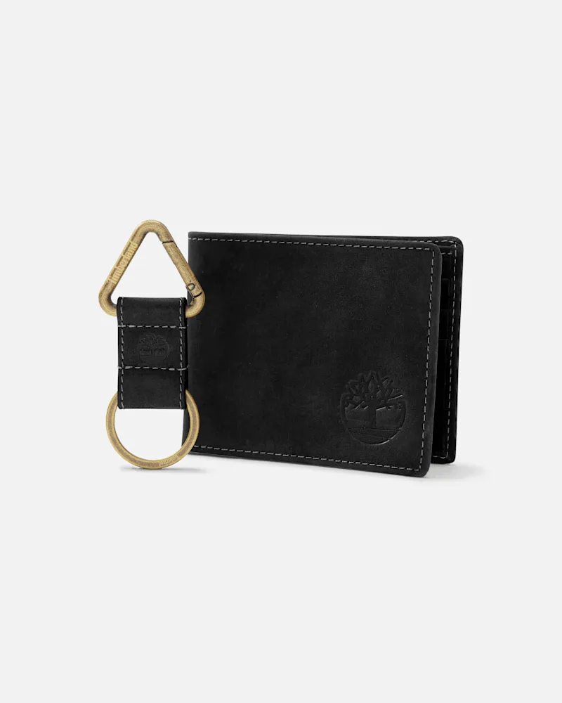 Timberland Geschenkset mit Brieftasche & Schlüsselanhänger für Herren in Schwarz, Herren, Schwarz Schwarz