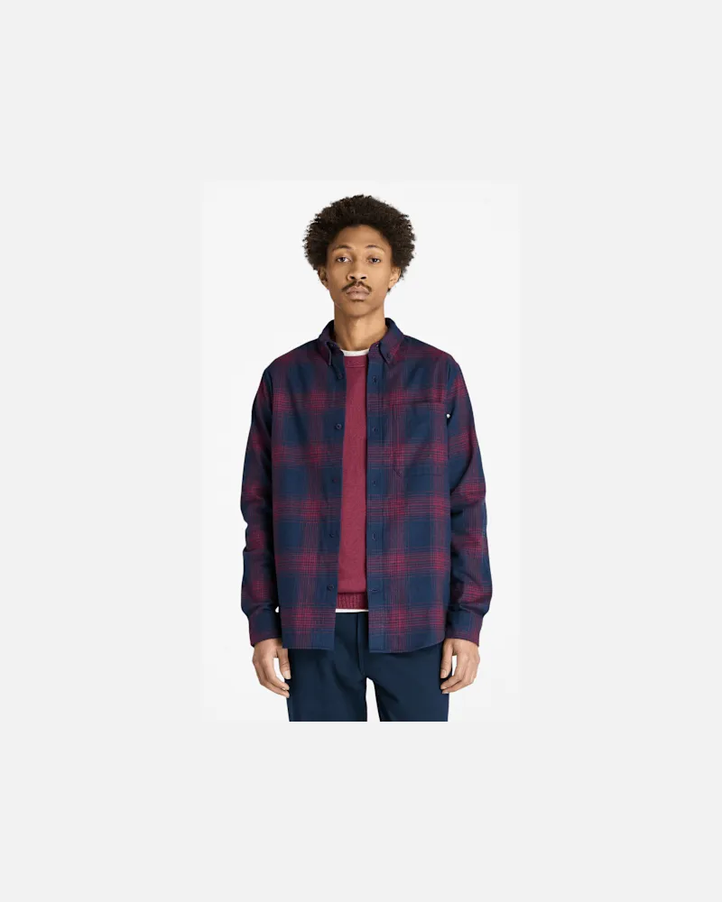 Timberland Schweres Flanell-Karohemd für Herren in Dunkelblau, Herren, Blau, Größe Blau