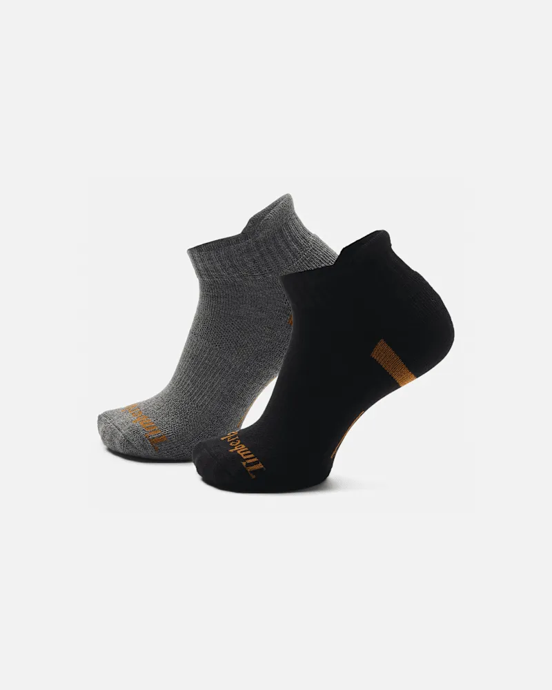 Timberland Richford Performance No-Show-Socken im Zweierpack in Schwarz, Schwarz, Größe Schwarz