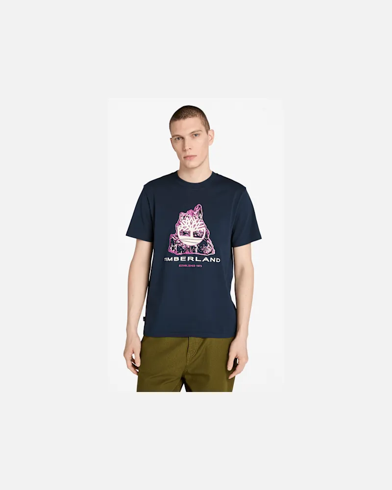 Timberland T-Shirt mit saisonalem, grafischem Baum-Logo für Herren in Dunkelblau, Herren, Blau, Größe Blau