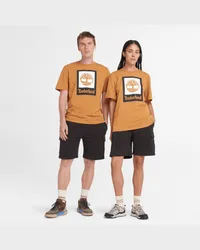 Timberland All Gender Stack T-Shirt mit Logo in Gelb