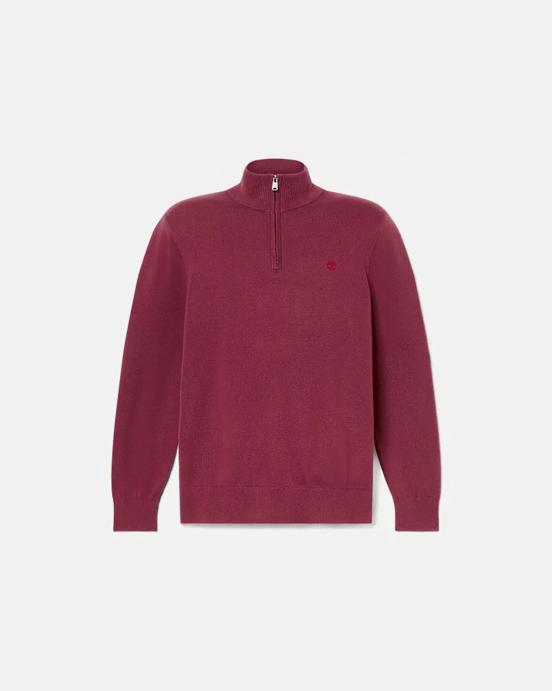 Timberland Williams River Pullover mit 1/4-Reißverschluss für Herren in Burgunderrot, Herren, Burgunderrot, Größe Burgunderrot