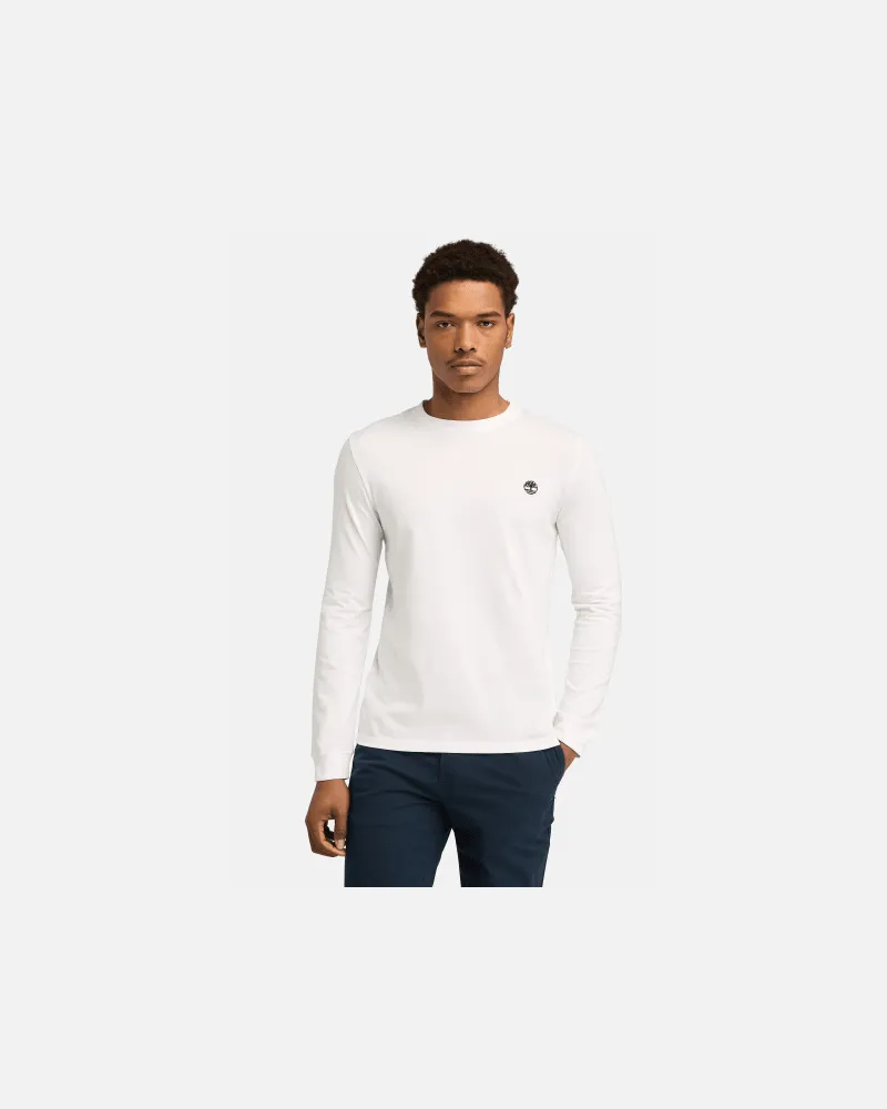 Timberland Dunstan River Langarm-T-Shirt für Herren in Weiß, Herren, Weiß, Größe Weiß