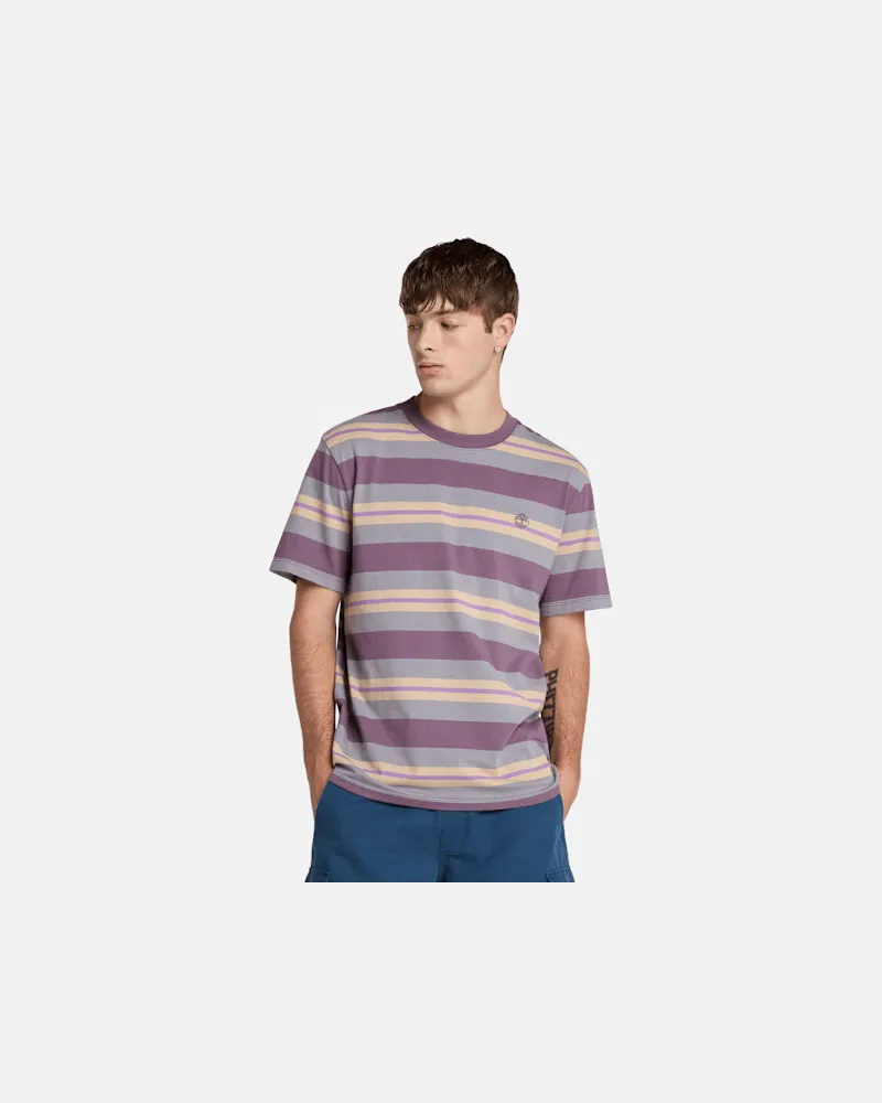 Timberland Gestreiftes T-Shirt für Herren in Violett, Herren, Violett, Größe Violett