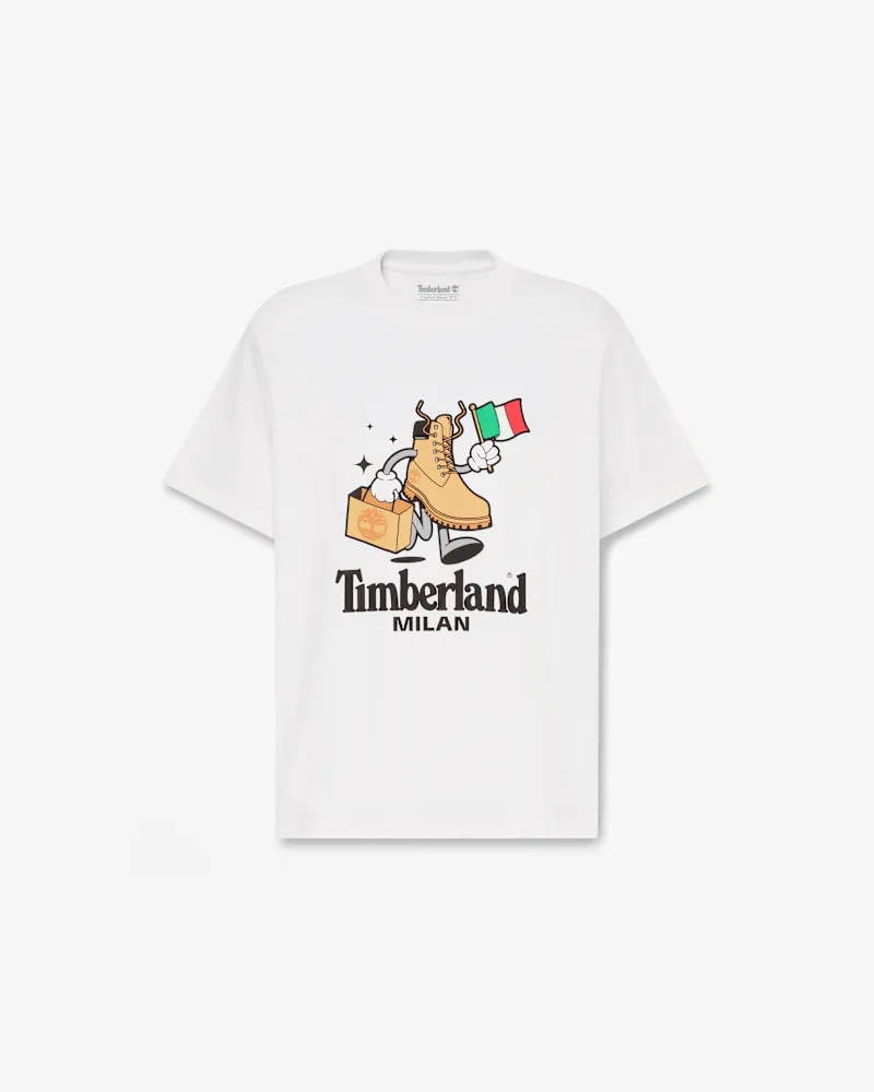 Timberland All Gender Milan Kurzarm-T-Shirt in Weiß, Weiß, Größe Weiß